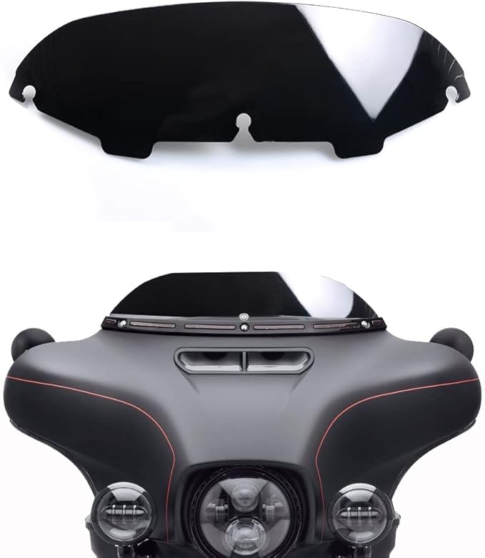 Black 4.5" Windshield Windscreen Compatible for 96-13 Harley Davidson Touring Street Glide Electra Glide FLHT FLHTCU Ultra Classic Glide FLHX FLHTK Tri Glide 1996-2013