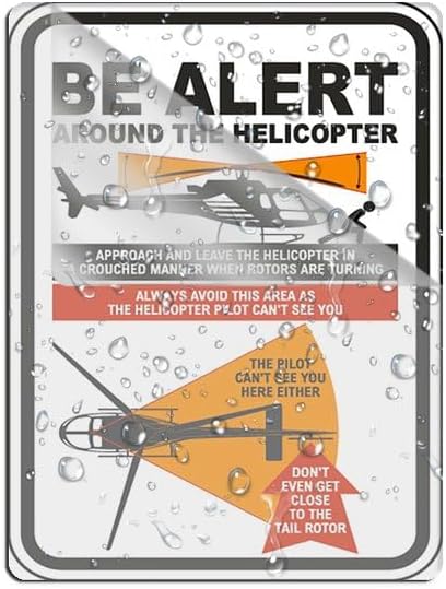 Be Alert Around The Helicopter Sign Comes With Graphical Symbols And Strong Adhesive Tape For Door Or Wall 8" X 6" Outdoor Signs Acrylic Design Plate