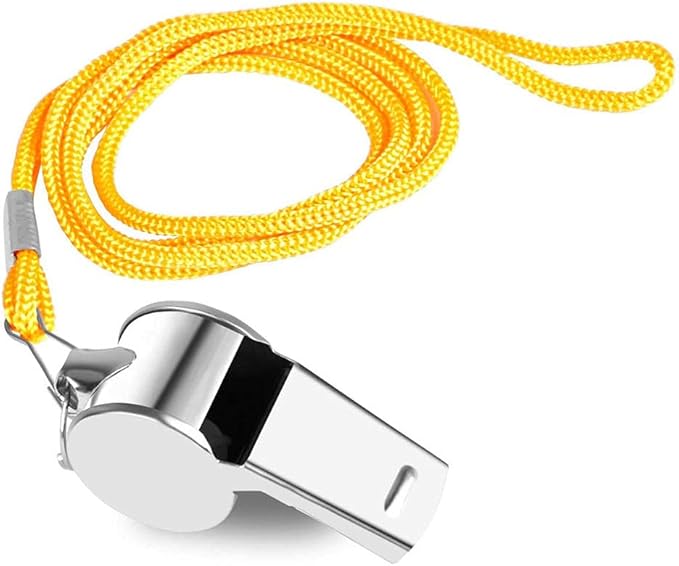 Whistles, Stainless Steel Sports Loud Crisp Sound Whistles with Lanyard,Whistles Great for Referees, Coaches