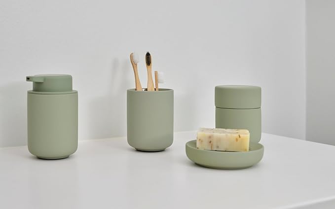 Zone Denmark Ume Shampoo Dispenser in Elegant Eucalyptus - Stylish and Functional Bathroom Accessory - 3.85" x 3.8" x 5.5" inches