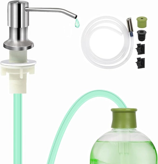 Soap Dispenser for Kitchen Sink,Stainless Steel Countertop Dish Soap Dispenser Pump with 47" Extension Tube