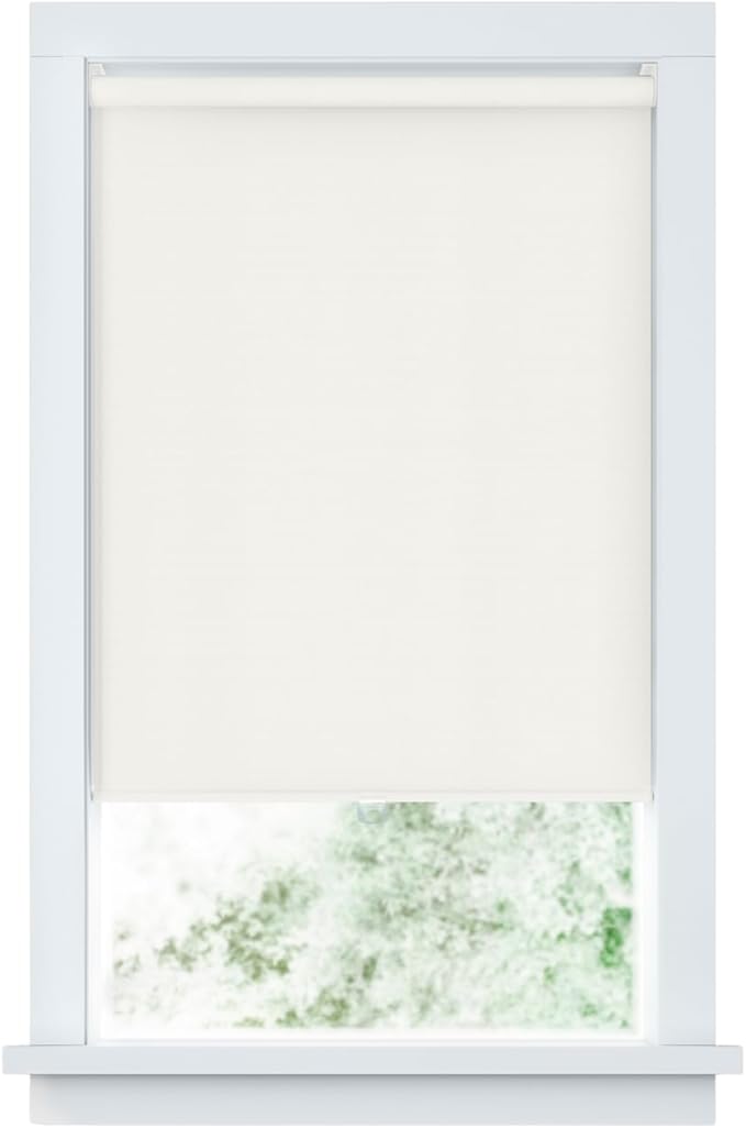 LEVOLOR Basics Cordless Fabric Roller Shade, Easy to Install Blackout Shades for Windows, Neutral White, Fits up to 21” Width and 72” Length, Home Solution for Any Space or Room Decor