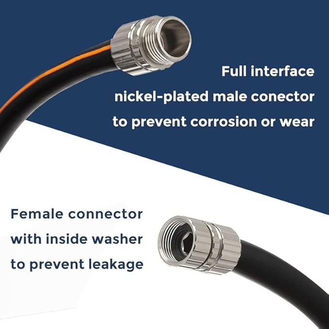 Giraffe Tools Garden Hose 100ft x 5/8", Custom Length, Heavy Duty, No Kink, Flexible, Rubber Garden Hose, Leakproof Water Hose with Male to Female Fittings, 600 Burst PSI