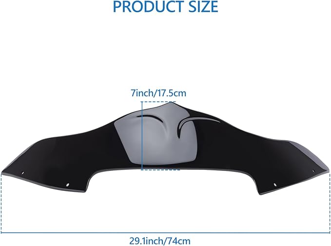 7 inch Windscreen Motorcycle Bat-Style Wave Windshield Fit for Harley Touring Road Glide 2015-2023