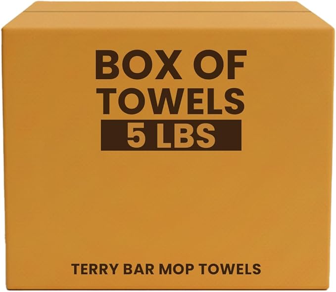 White Terry Bar Mop Towels 40 Pcs (Approx) - 100% Cotton Ultra-Absorbent Cleaning Rags, Perfect Washable Kitchen Rags for Bars, Restaurants & Home - Multipurpose (5 lbs. Box)