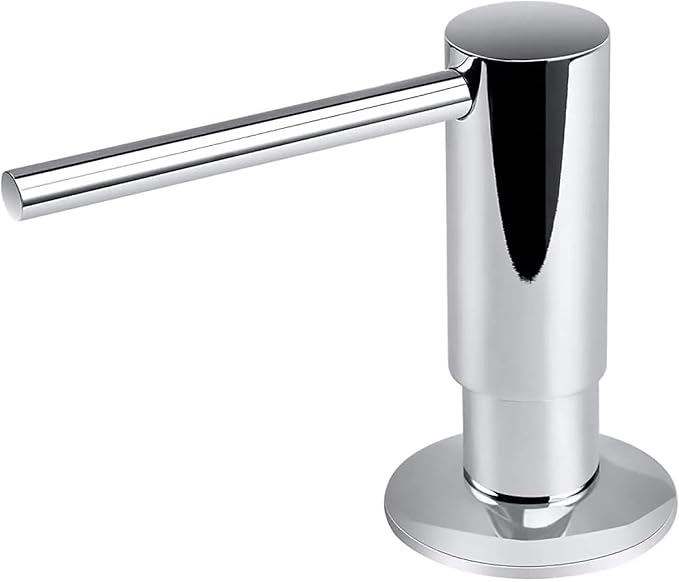 Samodra Sink Soap Dispenser, Metal Pump Head Liquid Lotion Countertop Kitchen Bathroom Soap Dispenser with 12 OZ PET Bottle