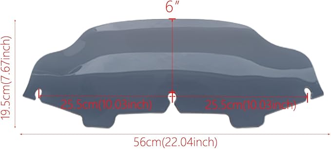 6" Windshield Windscreen Compatible for Harley Touring Electra Street Glide FLHX FLHT 1996-2013 (Smoke, 6")