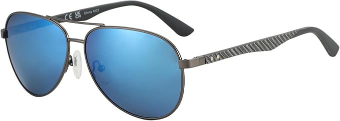 ZENOTTIC Polarized Aviator Sunglasses for Men Carbon Fiber Temple Pilot Sun Glasses with Mirrored Lens UV Protection