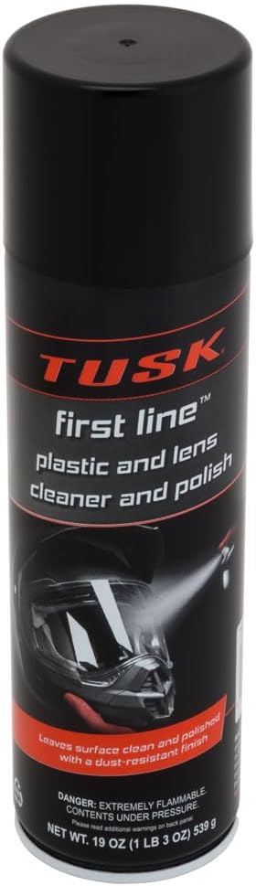 TUSK First Line Plastic and Lens Cleaner and Polish 19 oz (6 Pack) – Cleaner, Polish & Protectant for Plastic, Acrylic & Polycarbonate – Dust & Fog Resistant – For Helmets, UTV, ATV & Automotive