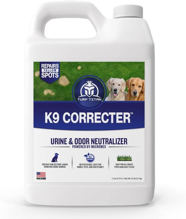 Turf Titan K9 Correcter – Dog Urine Neutralizer for Lawn (1 Gallon) – Urine Neutralizer for Dogs to Revive Your Grass – Lawn Care Solution for Green, Odor-Free Grass