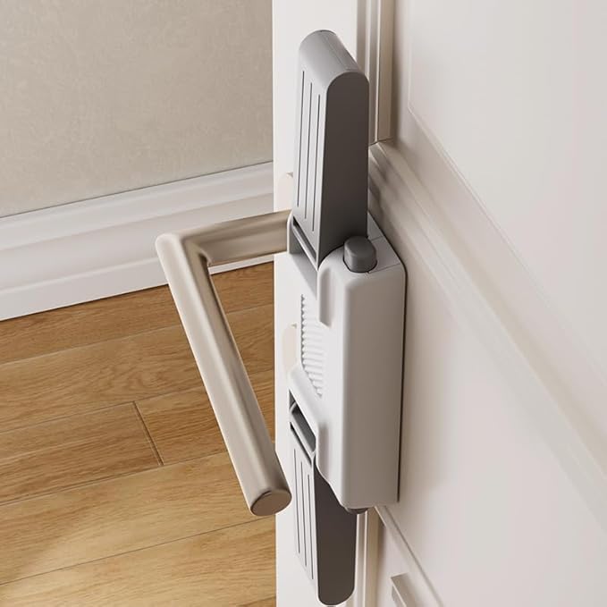 YEYA Upgraded Child Safety Door Handle Lock, White Universal Fit Lever Locks with 3M Adhesive, 1-Pack Toddler Proof Safety Locks for Indoor Doors, Easy Installation No Tools Required