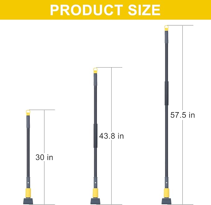 KeFanta Metal Mop Handle Commercial Heavy Duty,58" Industrial Mop Stick with Jaw Clamp,Wet Gripper Mops Head Replacement Holder for Floor Cleaning(6 Pack)
