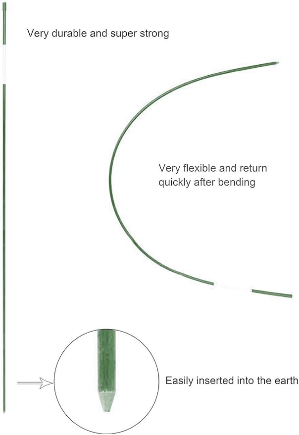 Fibermarker 20 Pack 48 Inch Reflective Driveway Markers Driveway Poles for Easy Visibility at Night, 5/16 Inch Diameter Dark Green