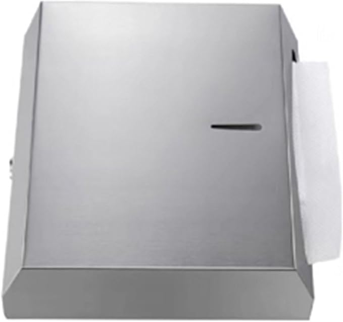 Stainless Steel Paper Towel Dispenser Wall Mounted Lockable Toilet Tissue Holder Rustproof Paper Towel Dispenser Box for Bathroom Hotel Public Restroom 304 Stainless Steel