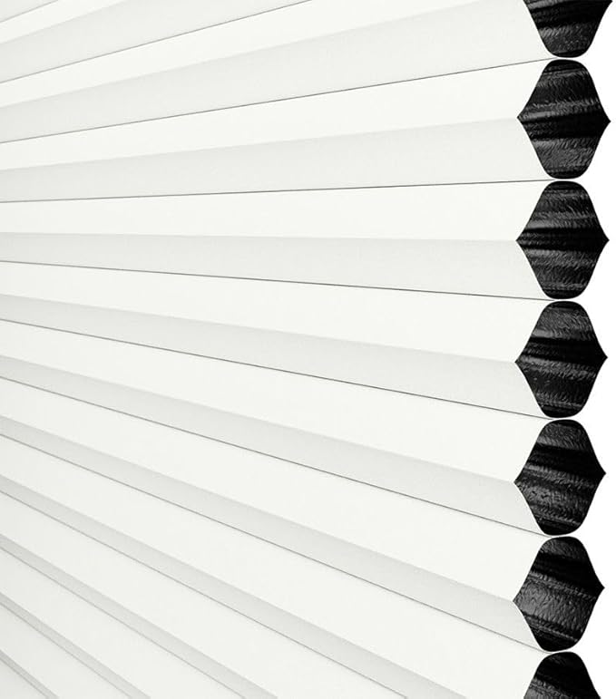 SelectBlinds Cordless Blackout Cellular Shades – No-Drill or Drill Mount – Maximum Darkness & Energy Efficiency – Any Size 13-84” W x 12-84” H, 4 Color Choices, Inside or Outside Mount (Classic White)