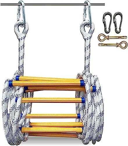 Emergency Fire Escape Ladder, 10M Portable Safety Rope Ladder, Anti-Skid Folding Design for Quick Escape, Essential Fire Safety Equipment for Home & Office Use