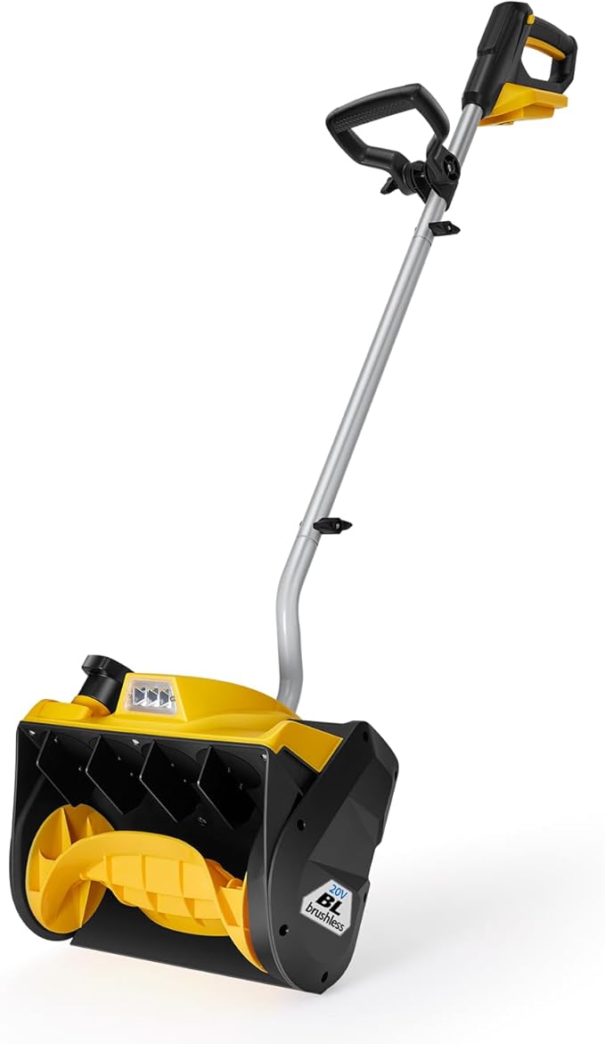 12-Inch Cordless Brushless Snow Shovel Compatible with DeWalt 20V/60V Battery(Tool Only) Electric Snow Blower with 23ft Throwing Distance, Adjustable Chute, Smart Control, LED Light for Driveway