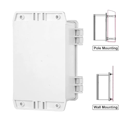Electrical Junction Box 8.7"x5.3"x3" ABS Waterproof Enclosure Plastic Weatherproof Project Box with Internal Mounting Panel Hinged Cover (Grey Plastic)