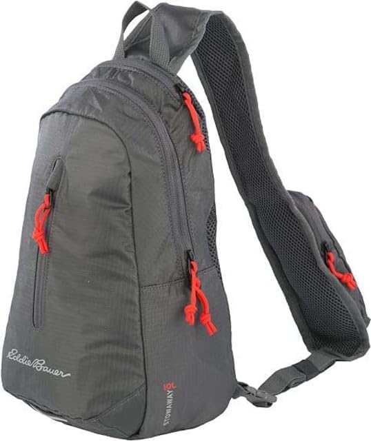 Eddie Bauer Stowaway Packable Sling Bag | Foldable | Travel | Outdoor | Lightweight | Compact | Everyday Carry | Ripstop Nylon | 10L - Dark Smoke
