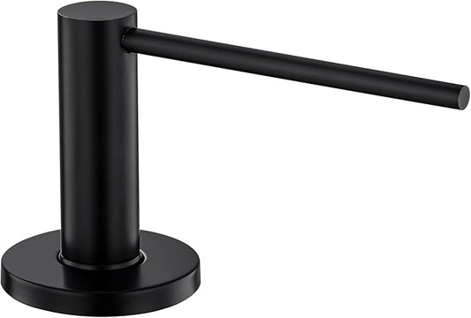 GAPPO Soap Dispenser for Kitchen Sink, Built in Sink Soap Dispenser, Matte Black Stainless Steel Pump Head, Lotion Dispenser with Refillable 17 OZ Bottle