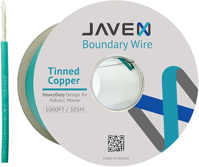 JAVEX Robotic Mower Boundary Wire Cable- Tinned Copper, Heavy Duty Universal for Gardena, Husqvarvna, Worx & Other Lawn Auto-Mower Brands Installation Kit [3.4mm, 24strand x 0.25mm] Green, 305M/1000FT