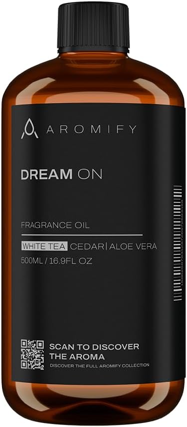Dream On Diffuser Oil, 16.9 FL Oz, 500 mL, Luxury Hotel Scent Diffuser Oil for Home, Office & Spa, Fragrance Essential Oils for Aromatherapy, Aloe Vera & Cedarwood.