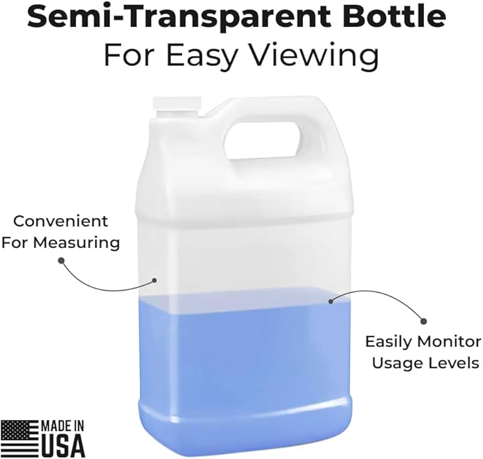 2 Pcs 1 Gallon F Style HDPE Jug - Secure 38-400 Neck Finish - Ideal Water Container for Water Storage, Detergents, Oil Containers, Industrial and Everyday Use
