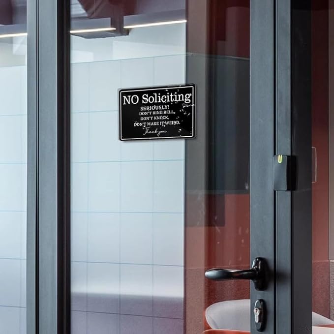 Premium Self-Adhesive Be Sure Your Cell Phone Is Off Sign For Front Door, 8X6 Inches Signage For House Business Home,Acrylic Signs For Office Gate Window, No Fade Rust Free