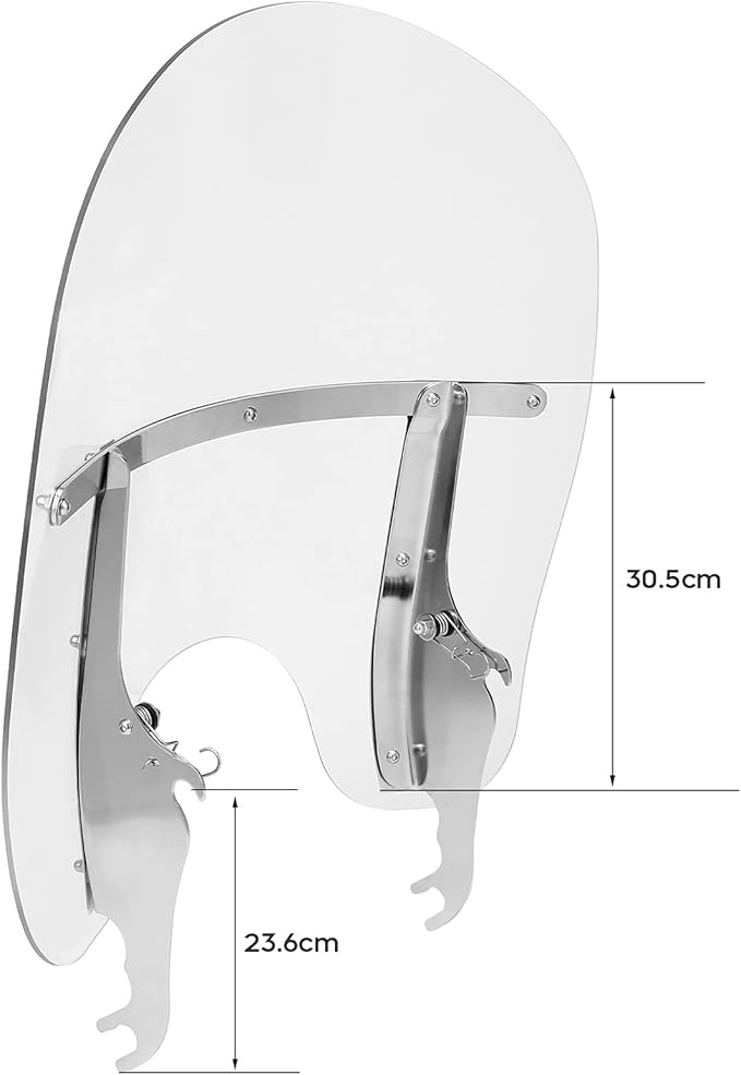 Green-L Clear Windshield Fit for Harley 2000-2017 Heritage Softail Classic Slim Deluxe Fat Boy Motorcycle Windscreen