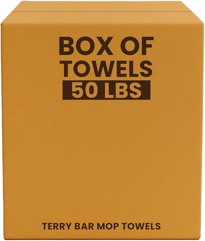 White Terry Bar Mop Towels 400 Pcs (Approx)- 100% Cotton Ultra-Absorbent Cleaning Rags, Perfect Washable Kitchen Rags for Bars, Restaurants & Home - Multipurpose (50 lbs. Box)