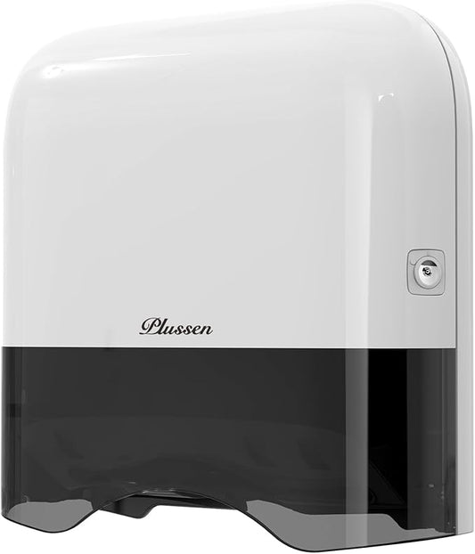 Commercial Paper Towel Dispenser Wall Mount Adhesive 250+ Multifold Trifold c-Fold Folded Hand Towel Dispenser for Bathroom 12" L x 3.8" W x 11.9" H