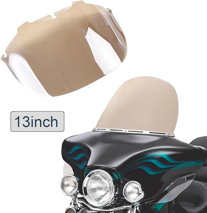 WYNMOTO 13" Tint Windshield Windscreen Compatible for 96-13 Harley Davidson Touring Electra Glide Street Glide FLHT FLHTCU Ultra Classic Glide FLHX FLHTK Tri Glide 1996-2013