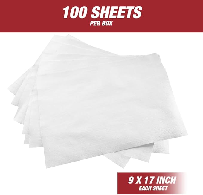 PrepWipe Heavy Duty Cleaning Towels, Lint Free Cleaning Towels, Industrial Paper Towels, Disposable Towels Pack of 100 Sheets 9"x17" (White) (White, Pack of 10 (1000 Sheets))