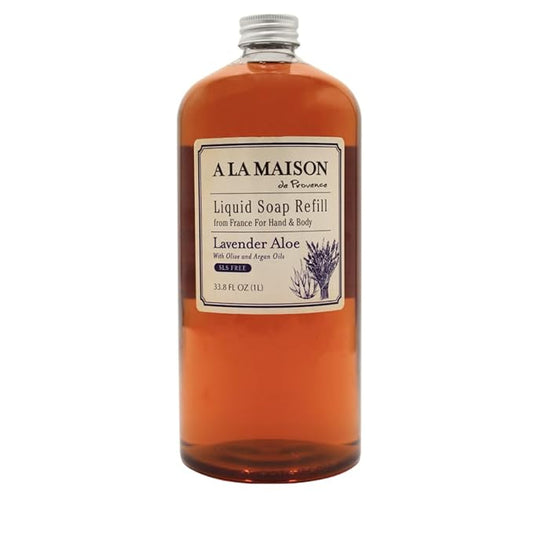 A LA MAISON Lavender Aloe Natural Hand Wash Made with Essential Oils - Biodegradable, Plant-Based, Vegan, Cruelty-Free 33.8 Fl Oz Refill