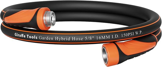 Giraffe Tools Garden Leader Hose 5/8 inch x 5ft, Short Water Hose Heavy Duty, Flexible, Lightweight Hybrid Hose with Swivel Handle, Male to Female Fittings