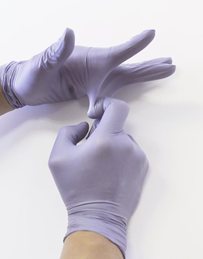 Disposable Gloves, Steel Blue Heavy Duty Nitrile Gloves, 9.5" Length, Powder Free, 6 Mil Thickness, Small, Pack of 100