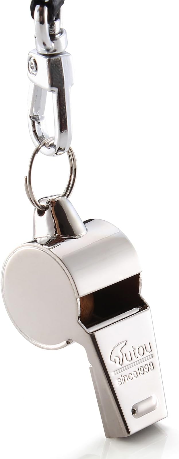 HUTOU L4820 Whistle, Brass Coach Sports Whistle with Lanyard, Loud Crisp Sound Whistle Ideal for Coaches, Referees, and Officials