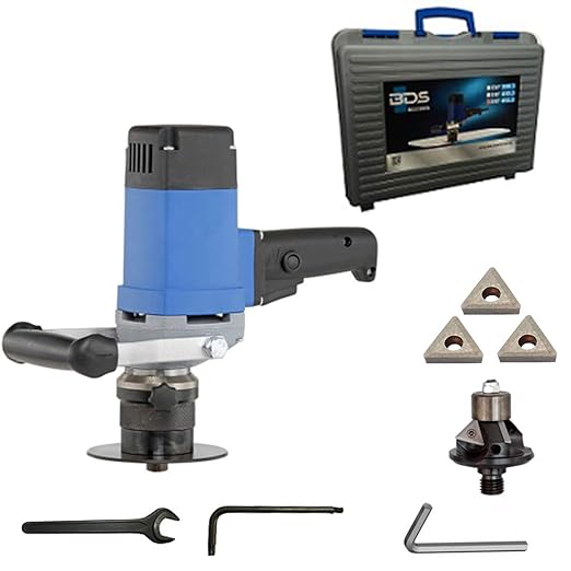CS Unitec | EKF 450.3 | Portable Hand-Held Beveling, Chamfering, and Deburring Machine for 45 Degree Weld Seams and Chamfer from 0-1/4", 13.5 Amp, 110V" - Made in Germany