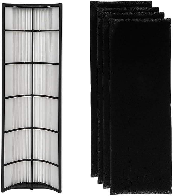 Nispira 2-in-1 True HEPA Replacement Filter PETWRFIL For Pure Enrichment PureZone Elite 4-IN-1 Tower Air Purifier PEAIRTWR (HEPA + 4-PreFilter, 2 PK)