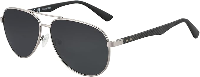 ZENOTTIC Polarized Aviator Sunglasses for Men Carbon Fiber Temple Pilot Sun Glasses with Mirrored Lens UV Protection