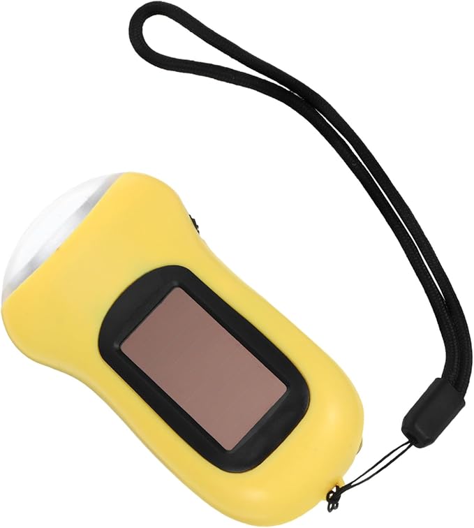 Solar Powered Hand Crank Flashlight Portable Rechargeable LED Emergency Light for Camping Hiking Outdoor Use Bright Multipurpose Lantern
