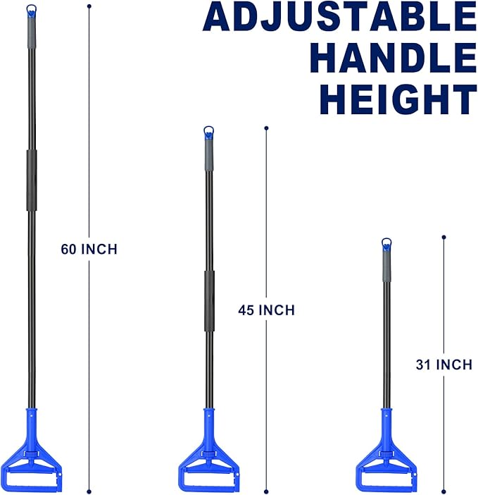 KeFanta 60 Inch Mop Handle Commercial Heavy Duty,Industrial Metal Mop Stick Replacement Quick Change,Wet Mops Head Replacement Holder for Floor Cleaning