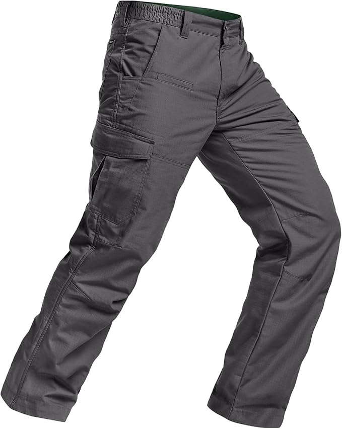CQR Men's Winter Tactical Cargo Pants, Thermal Fleece Lined Outdoor Snow Ski Hiking Work