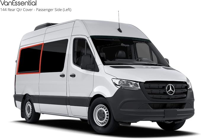 VanEssential Insulated Magnetic Blackout Window Cover Designed for Mercedes-Benz NCV3 & VS30 144 Length Van Rear Qtr Window (Right Hand Side) - Cool Gray