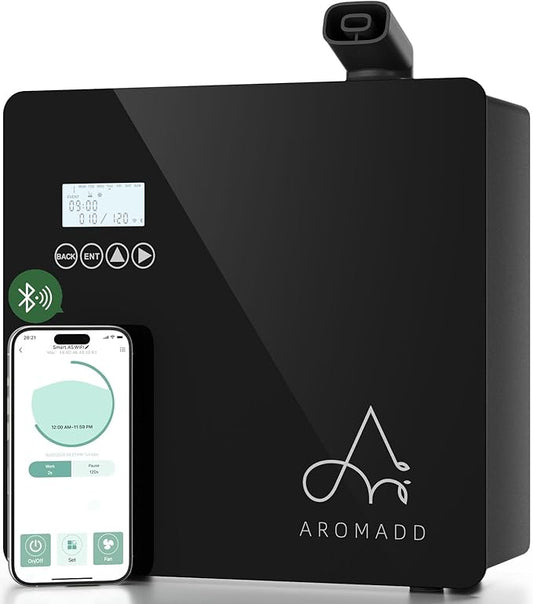 2025 Upgraded 3500 Sq.Ft Smart Scent Machine - HVAC System, Whole House Aroma & Hotel Collection Diffuser, Waterless Essential Oil Diffuser for Home, Office, 600ML Capacity, Cold Air Tech (Black)