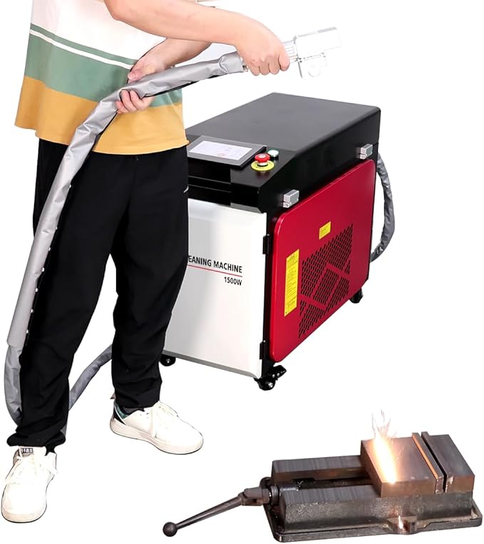 Triumph Laser Rust Remover 1500W Laser Rust Removal Machine Continuous Hand-held Fiber Laser Cleaning Machine for Metals with Rust Paint Oil Dirt Stains Coating Remover Laser Cleaner Machine