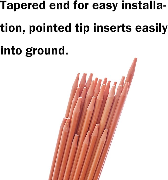 48Inch Orange Reflective Driveway Markers Snow Stakes Driveway Poles,Fiberglass Snow Stakes with 5/16Inch Diameter Reflective Tape for Easy Visibility at Night (50-Pack)