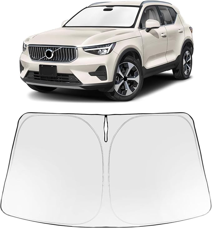 Proadsy 2025 Upgrade Windshield Sun Shade Custom Fit Volvo XC40 2019-2025 Foldable Front Sunshade Protector Sun Visor Blocks UV Rays Keep Car Cooler Accessories