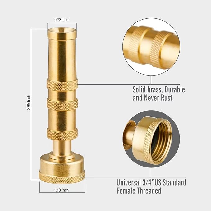 SKYWARD 304 Stainless Steel Garden Hose with Brass Garden Hose Nozzle, Anti-Leakage, Flexible & Lightweight Kink Free Water Hose, Easy to Use & Store (50ft)