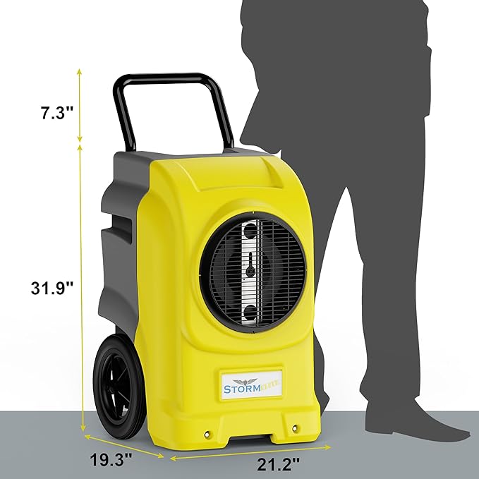 AlorAir 270 Pints Commercial Dehumidifiers for Large Room or Basements, Industrial Large Dehumidifier with Pump and Drain Hose, Dehumidifiers with Smart Wi-Fi, Manufacturer's 5 Years Warranty, Yellow